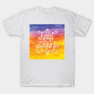 Watercolour Sunset Gratitude Quote T-Shirt
